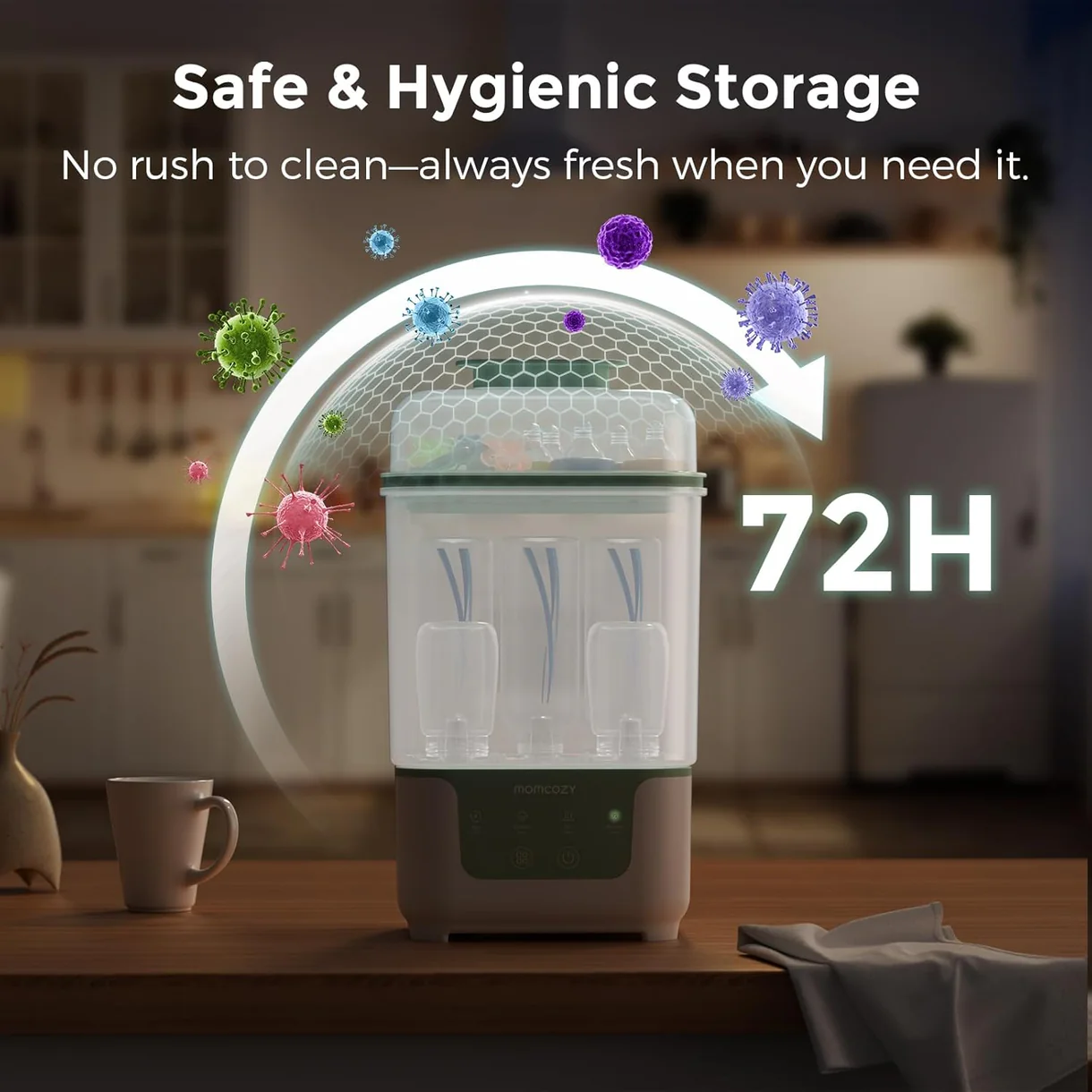 Sterilizues dhe tharëse biberonësh Momcozy BS04, 4 në 1 - Image 4