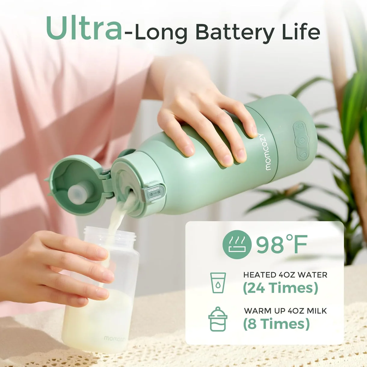 Momcozy MW05 – Ngrohës Portativ për Qumësht dhe Ujë për Udhëtim, 500ml - Image 4