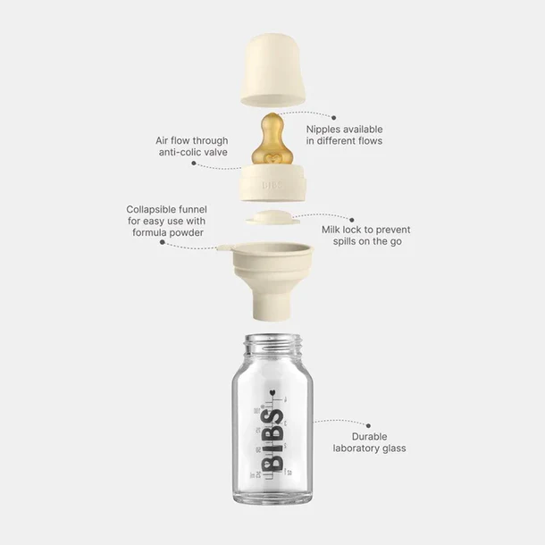 Shishe prej qelqi BIBS Bottle Set 110ml - Image 2