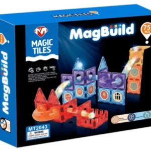 Set Ndërtimi Magnetik 110 Copë – MagBuild Magic Tiles