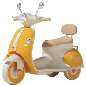 Motoçikletë Elektrike për Fëmijë – Dizajn Retro “V-Dream”, Ngjyrë Verdhë/Krem